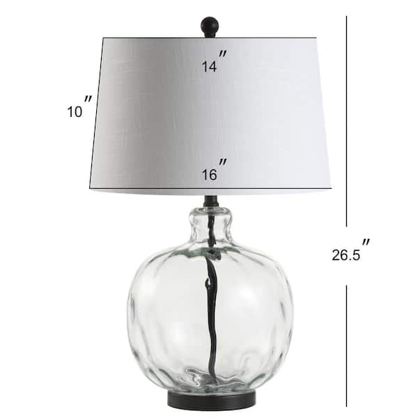 Rae 26.5 in. Clear/Black Glass/Metal LED Table Lamp