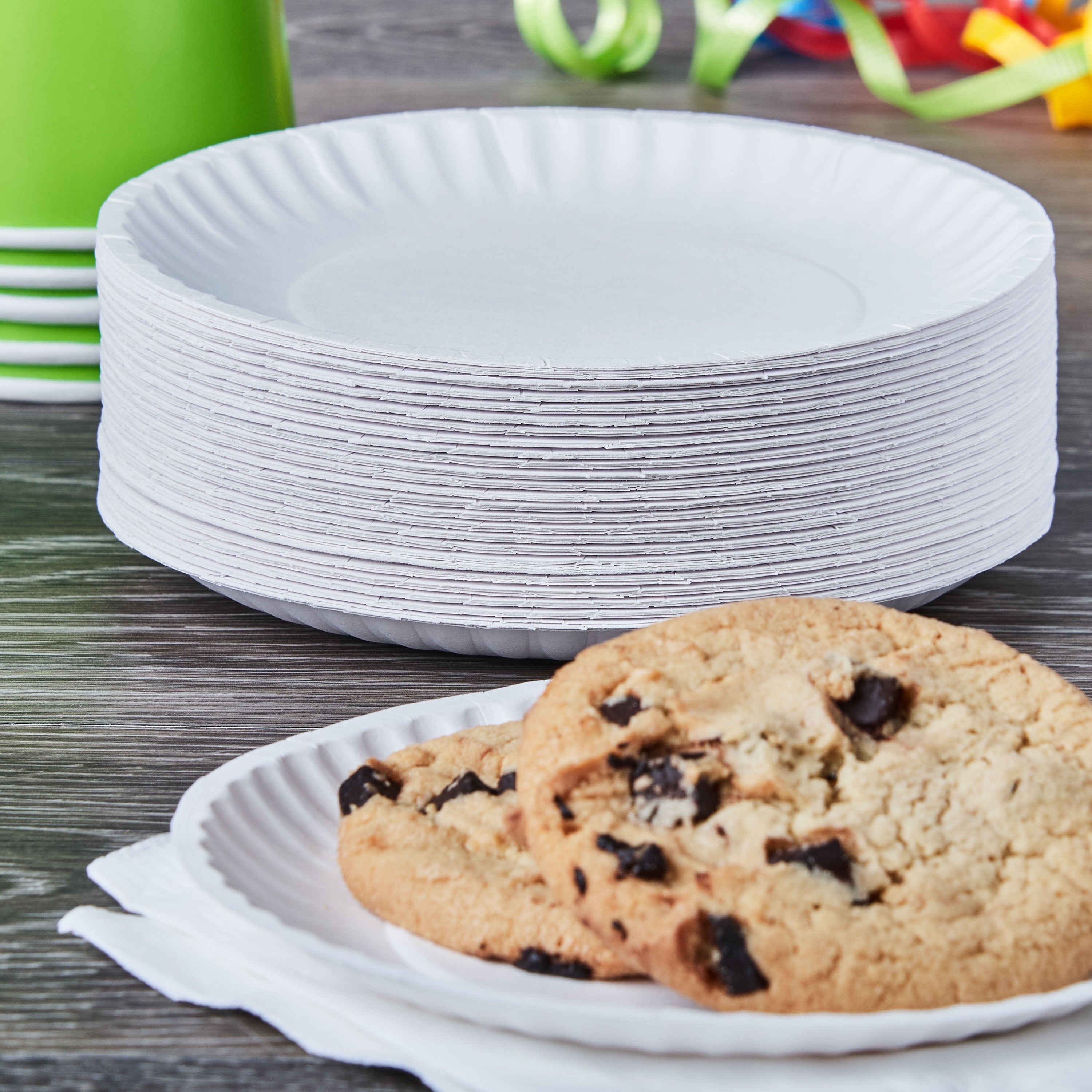 Great Value Uncoated, Microwave Safe, Disposable Paper Plates, 6