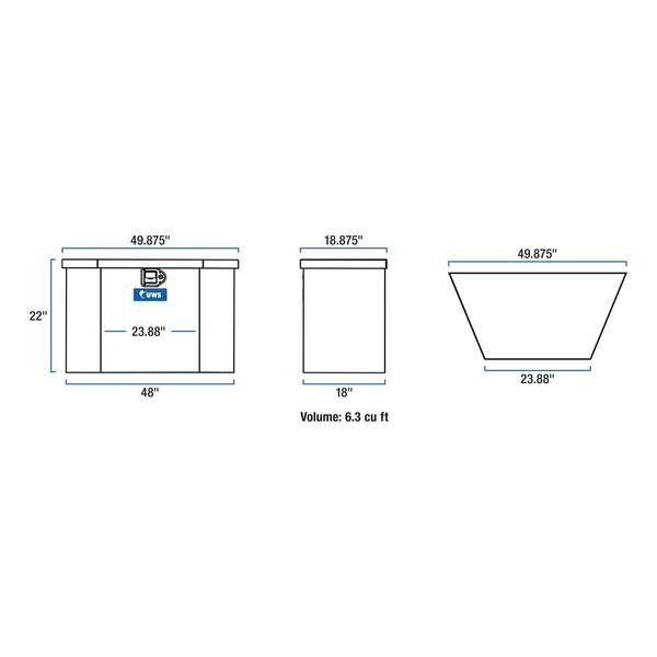 50 in. Silver Aluminum Trailer Tongue Truck Tool Box