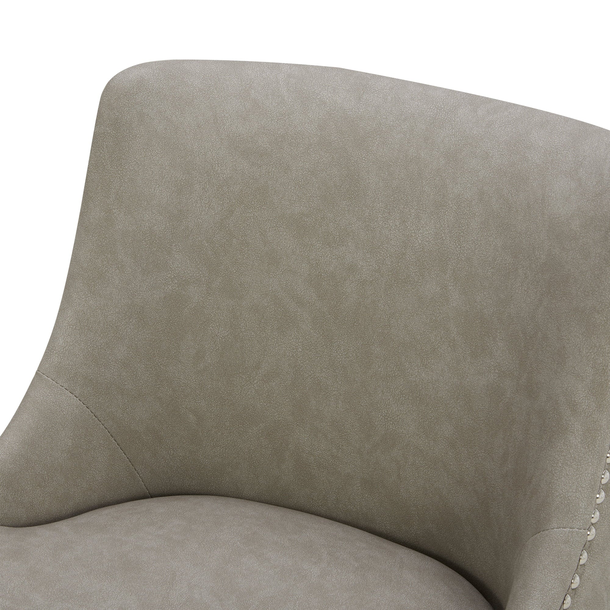 CHITA 26 inch Faux Leather Swivel Upholstered Counter Height Bar Stools with Full Back, Set of 2, Stone Gray