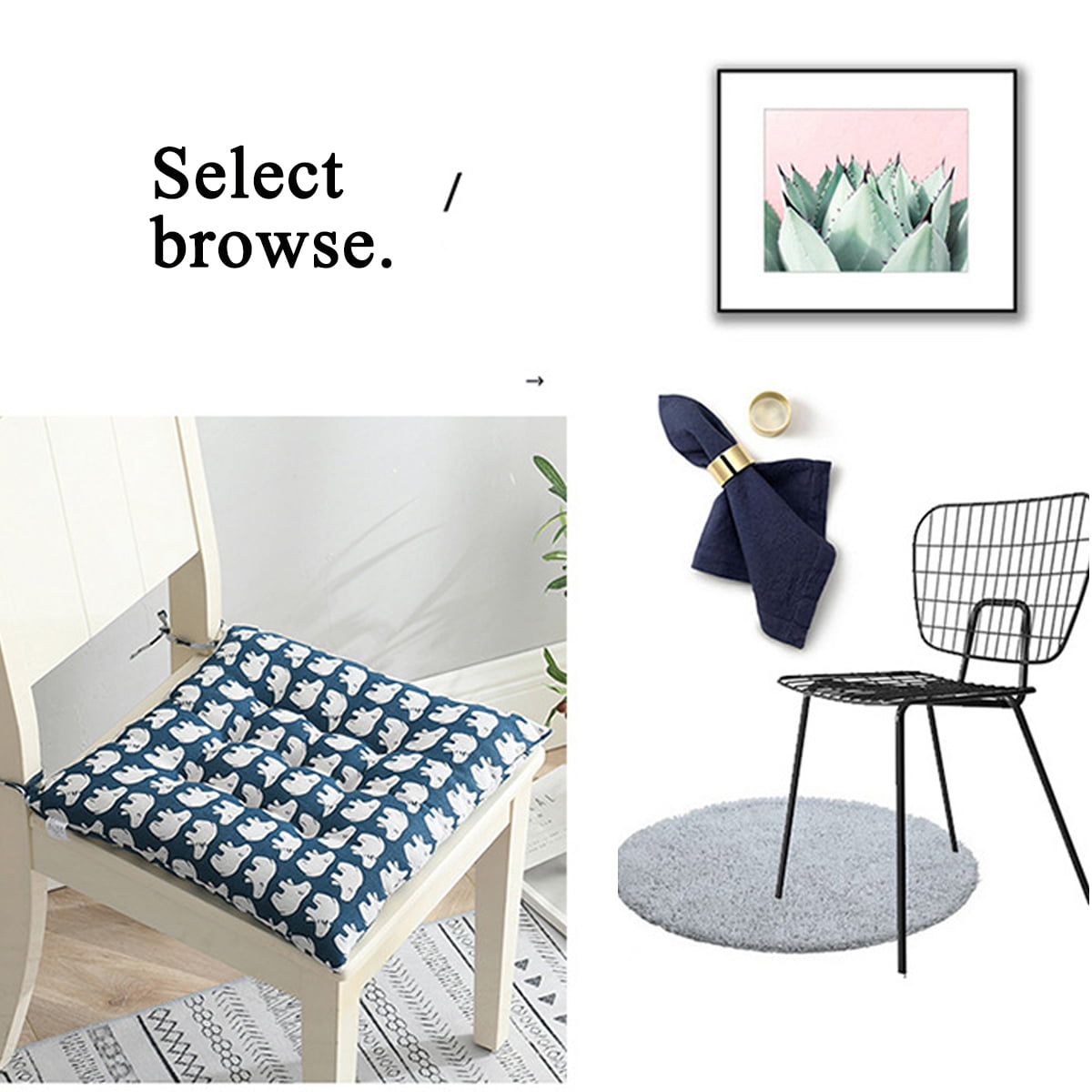 15.7x15.87 inch Square Chair Pad Seat Cushion,with Ties Non-slip,Superior Comfort & Softness,Indoor Outdoor Sofa Chair Pads Cushion Pillow Pads for Garden Home Kitchen Office Car