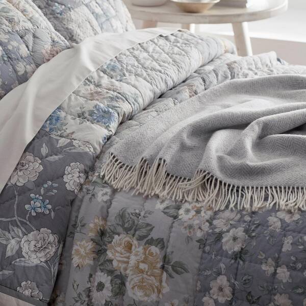 Herringbone Navy Throw Blanket