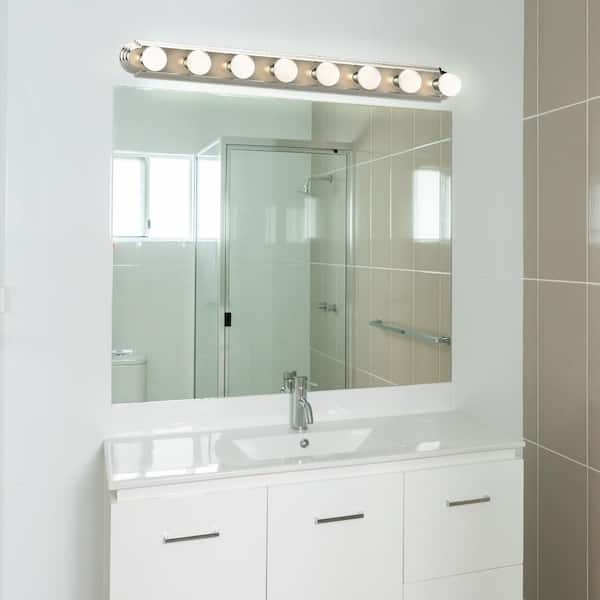 8 -Light Brushed Nickel Bathroom Vanity Light