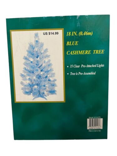 Blue Cashmere Christmas Tree 18” Pre Light Clear Mini Artificial Holiday Decor