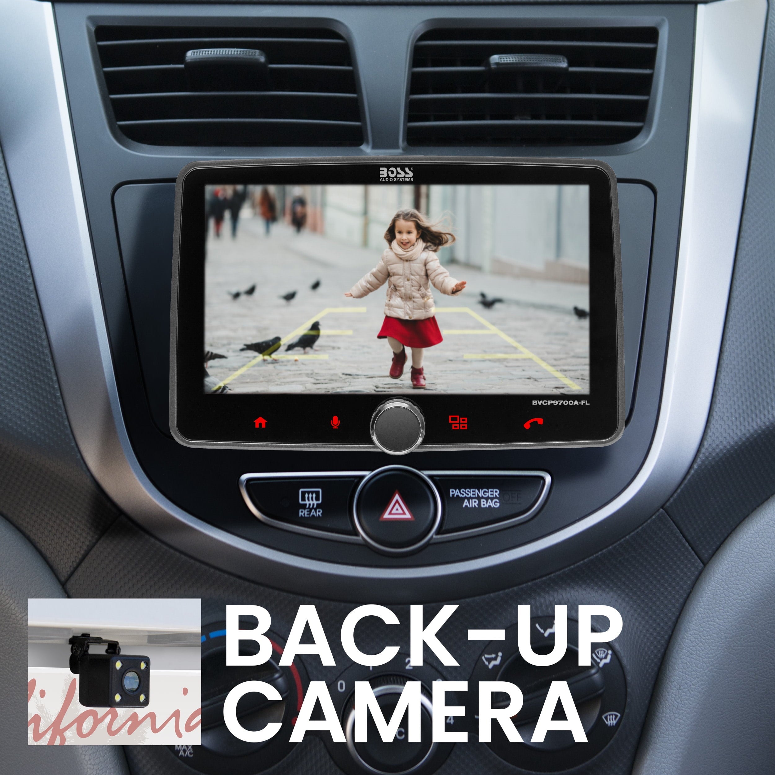 BOSS Audio Systems BVCP9700A-CFL Single Din Car Stereo System with Backup Camera