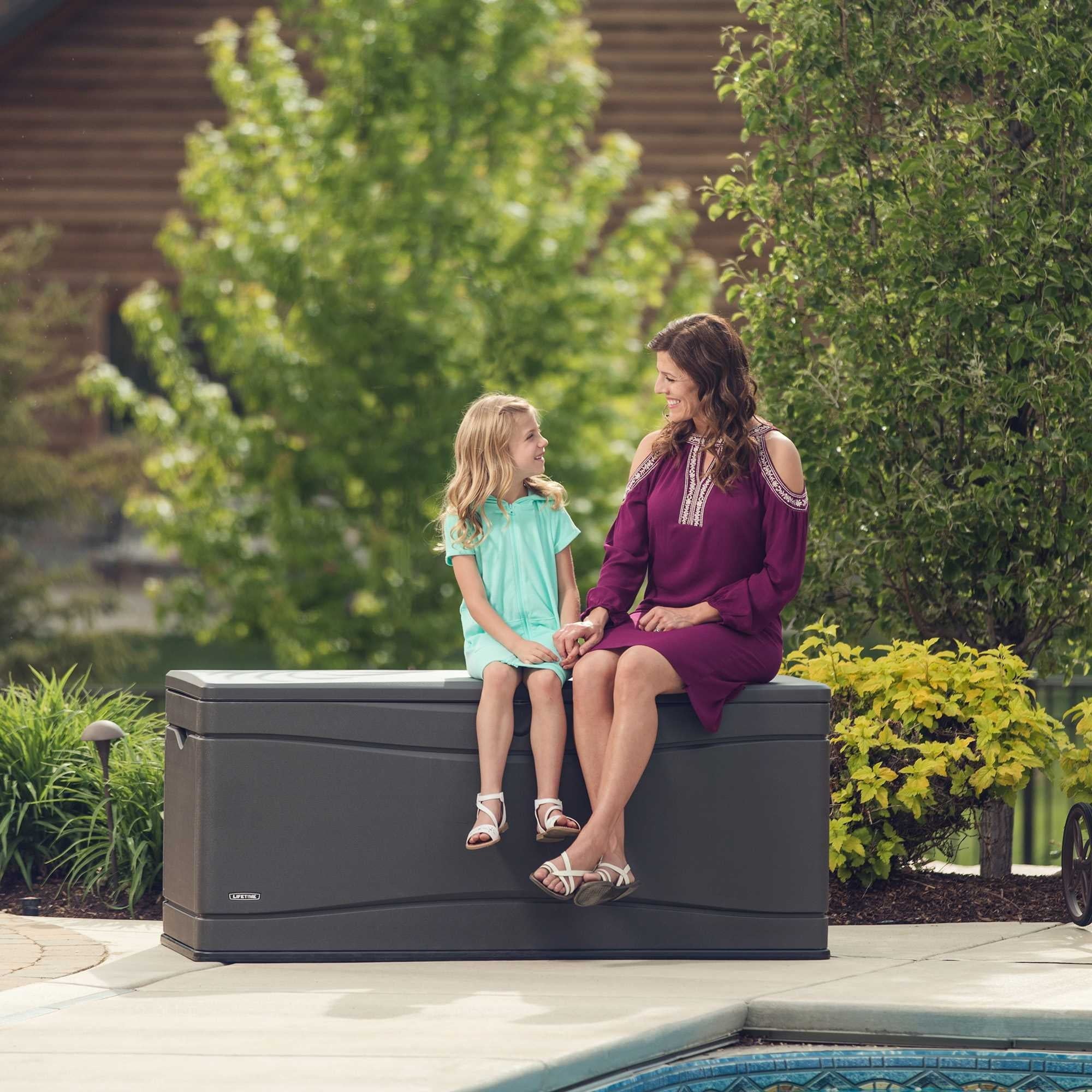 Lifetime Heavy-Duty 130 Gallon Plastic Deck Box, Gray (60298)