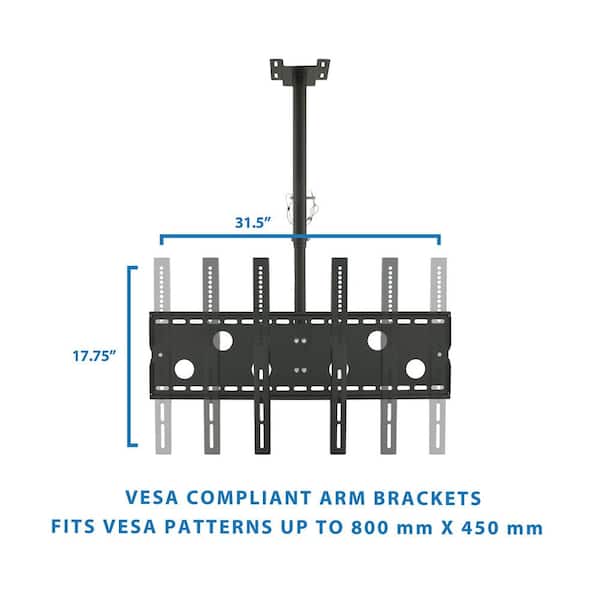 32 in.- 70 in. Full Motion TV Ceiling Mount with 20-Degree Tilt, 175 lbs. Load Capacity
