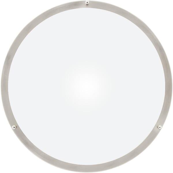 18 in. Satin Nickel Selectable LED Ceiling Flush Mount Fixture, 5 CCT 2700K-5000K, 2000 Lumens, Dimmable