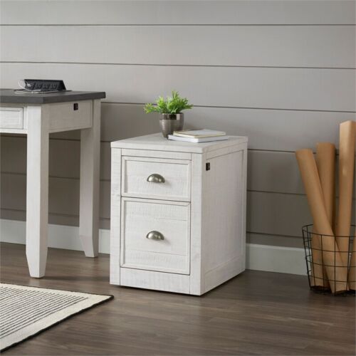 Martin Svensson Home Monterey White 2 Drawer File Cabinet with Fingerprint Lock