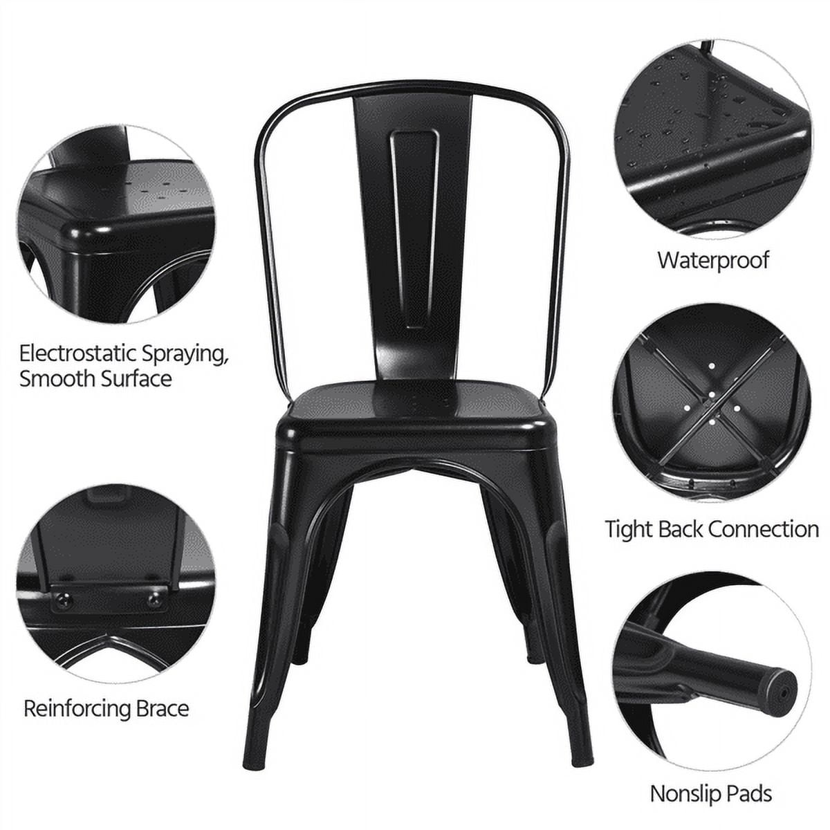 SMILE MART Dining Chair, Set of 4, Black