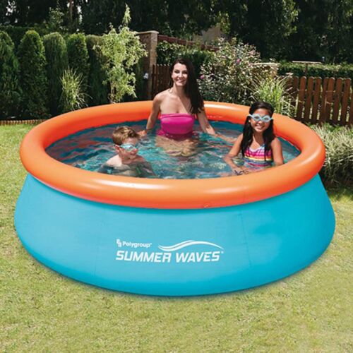 Summer Waves 8 Ft x 30 Inch Backyard Kiddie Splash Inflatable Above Ground Pool