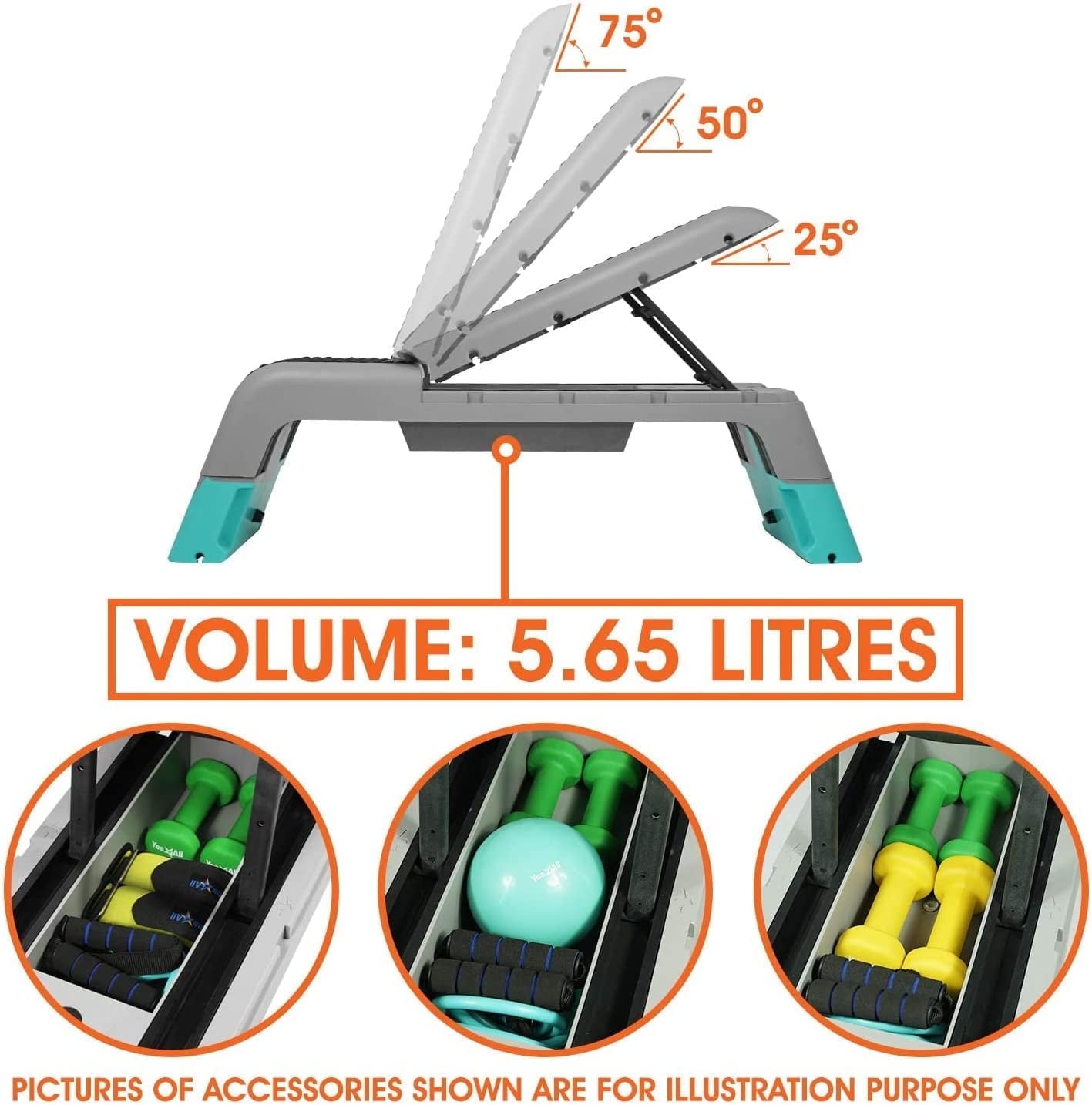 Yes4All Multifunctional Fitness Aerobic Step Platform and Aerobic Deck, Blue and Grey