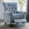 GEEKHOM Linen Accent Recliner Chair for Living Room, Single Sofa with Nailheads Roll Arm,Blue