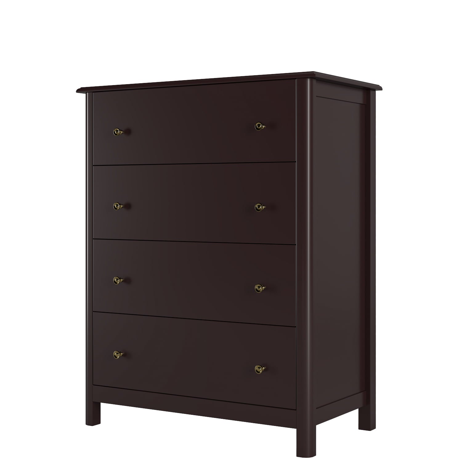 Homfa Horizontal Dresser with 4 Drawer, Wide Chest of Drawers Nightstand for Kids Room Closet Entryway, White