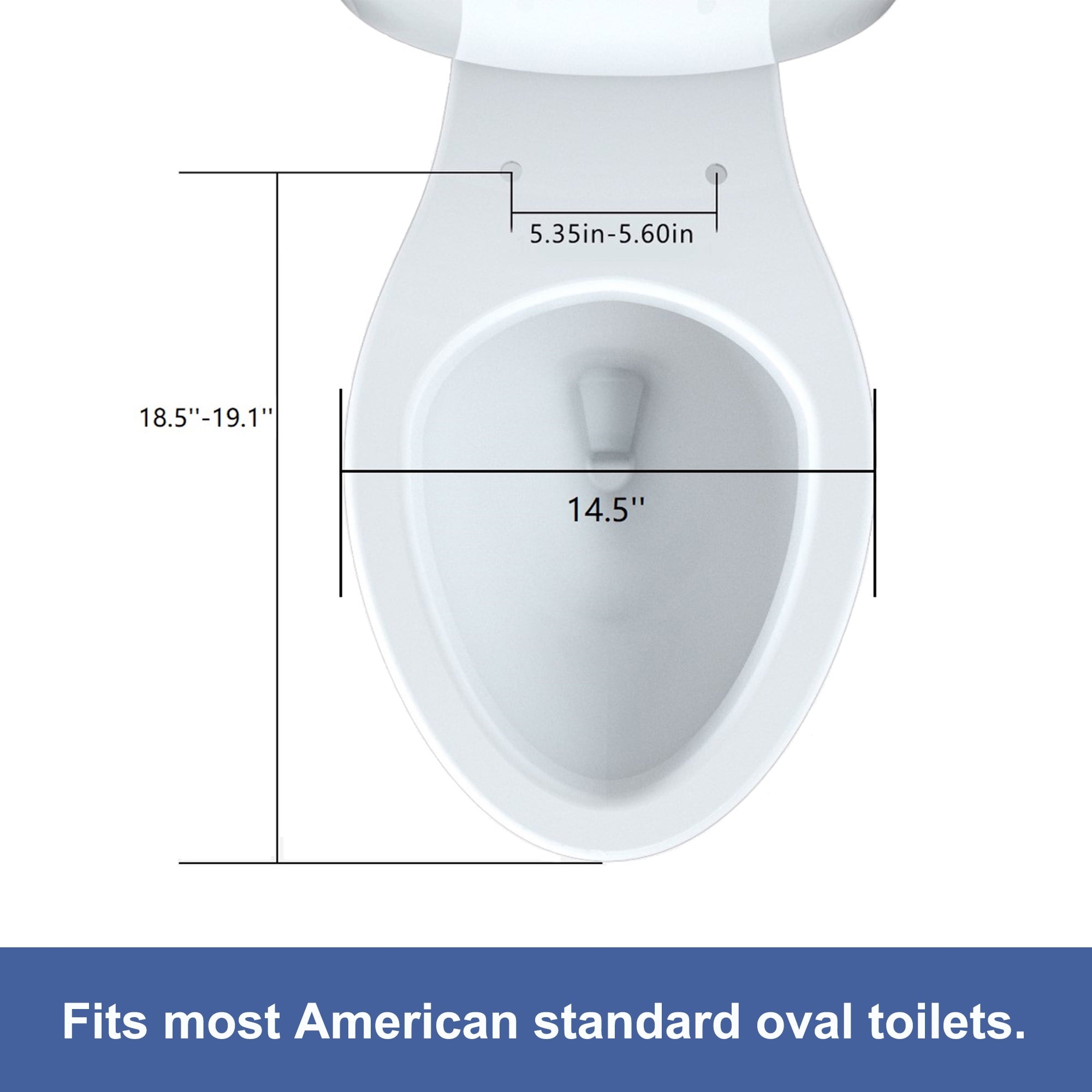 R&T B1130 Toilet Seat 400 pound Oval Plastic Toilet Seat Soft Close No Slam White