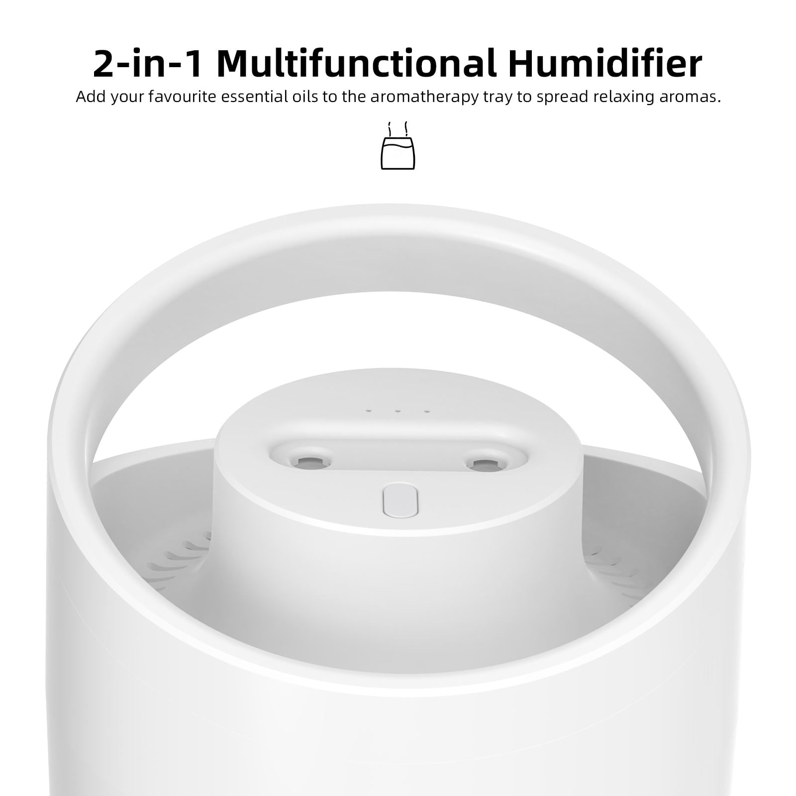 PcEoTllar Humidifier for Room,  Top Fill 2.5 L Cool Mist Quiet Ultrasonic Humidifier for Baby, Humidifiers for Bedroom Large Room (0.66 Gallon ,US 110V ),White