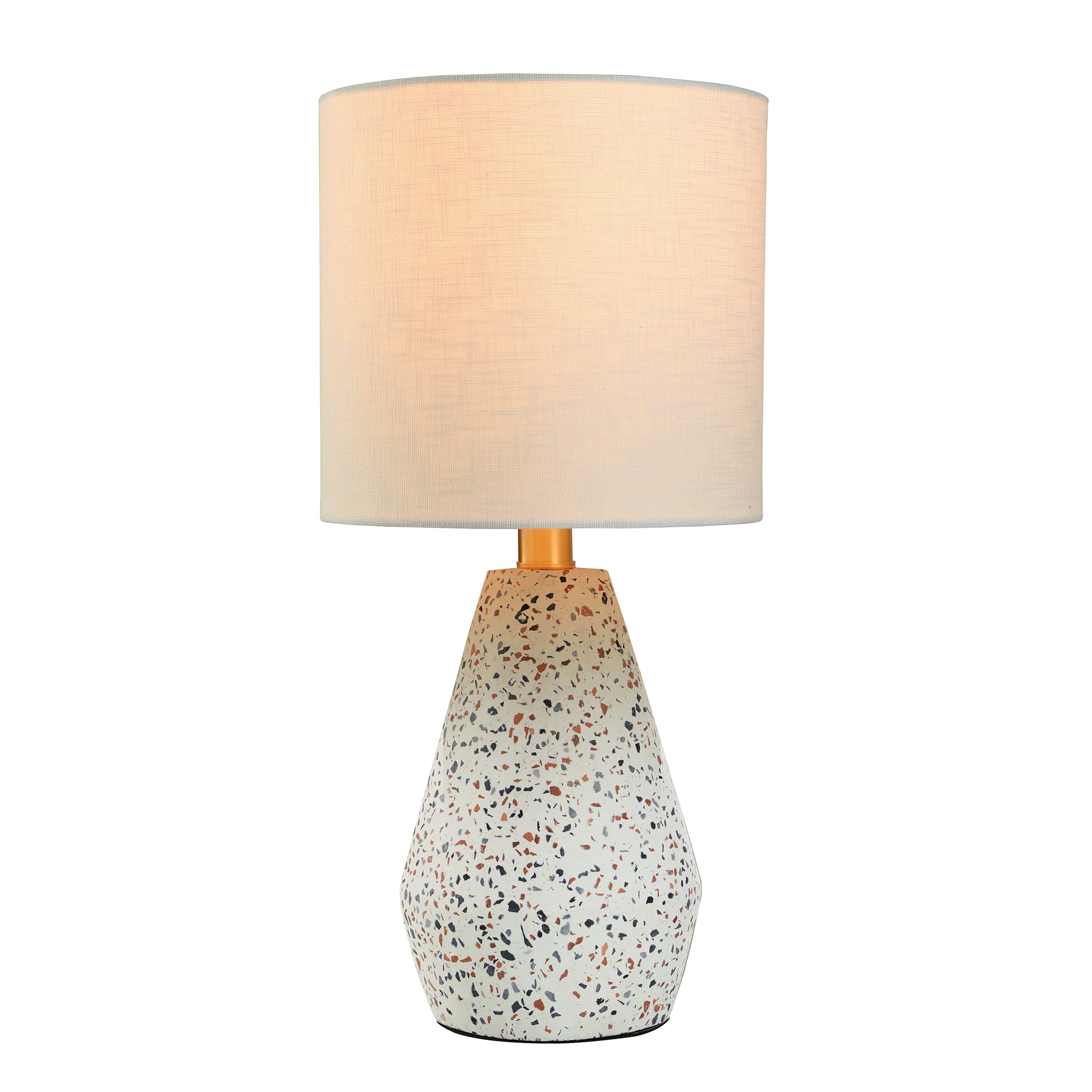 Mainstays Terrazzo Table Lamp with White Drum Shade, 16.75
