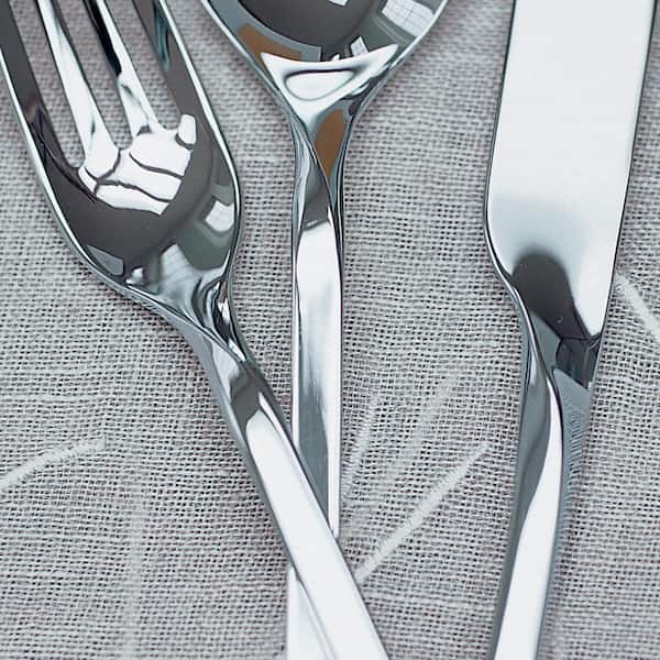 New Wave 64-Piece Stainless Steel Flatware Service for 12
