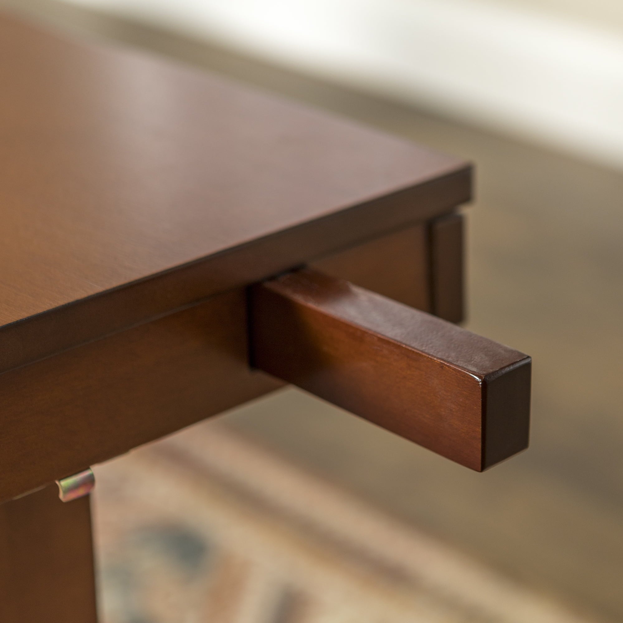 Desert Fields Country Expandable Dining Table, Dark Oak