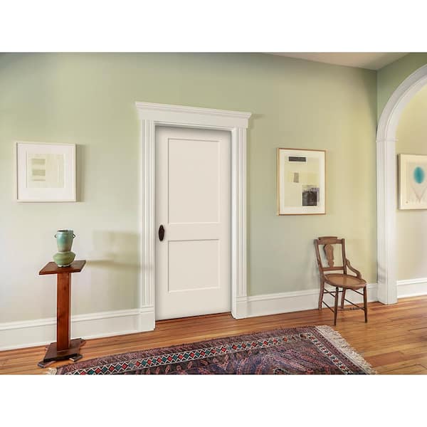 24 in. x 80 in. 2 Panel Monroe Primed Smooth Solid Core Molded Composite MDF Interior Door Slab