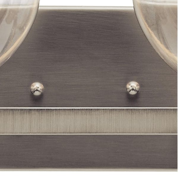 Harmony 33.5 in. 4-Light Brushed Nickel Transitional Bathroom Vanity Light with Clear Glass