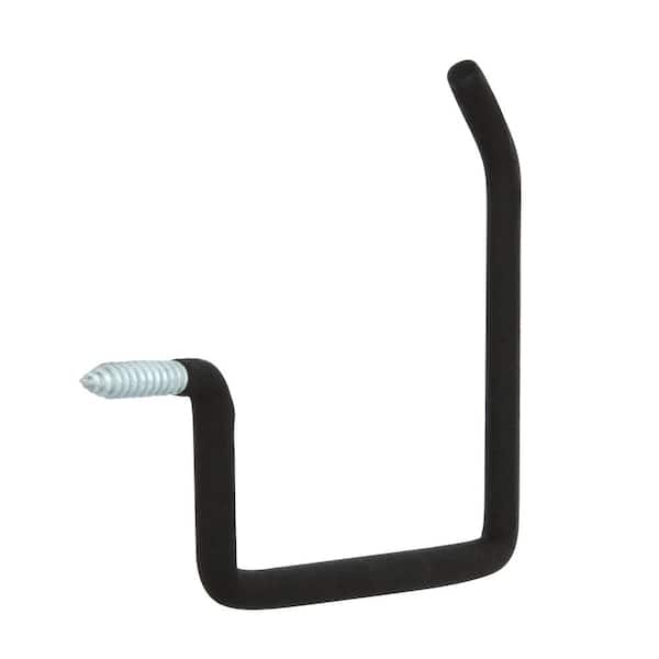 9 in. L Heavy-Duty Black Vinyl-Coated Steel Screw-In Utility Hanger Storage Hook50 lbs.