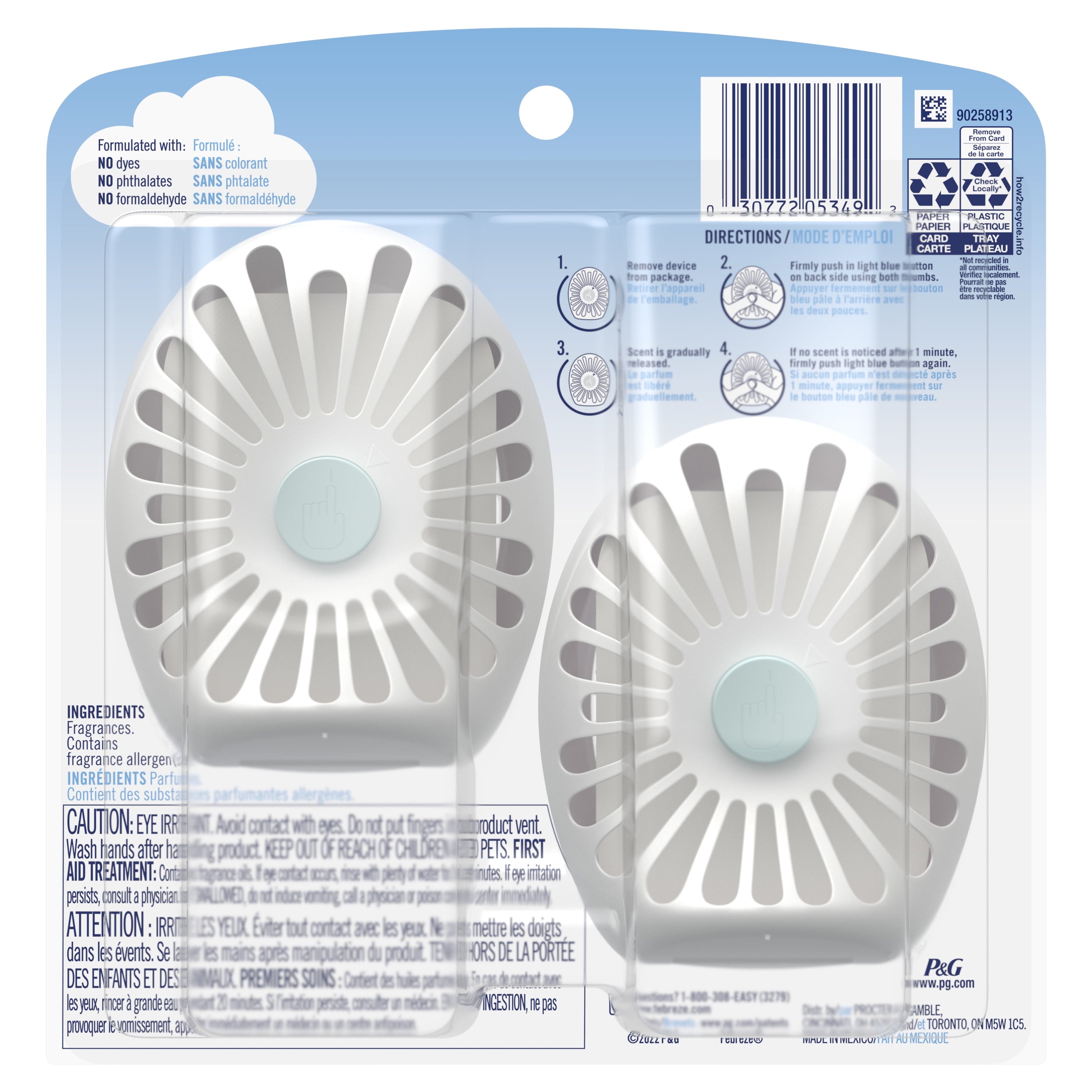 Febreze Small Spaces Holiday Air Freshener Cranberry Tart Scent, 0.25 fl. oz. Each, Pack of 2