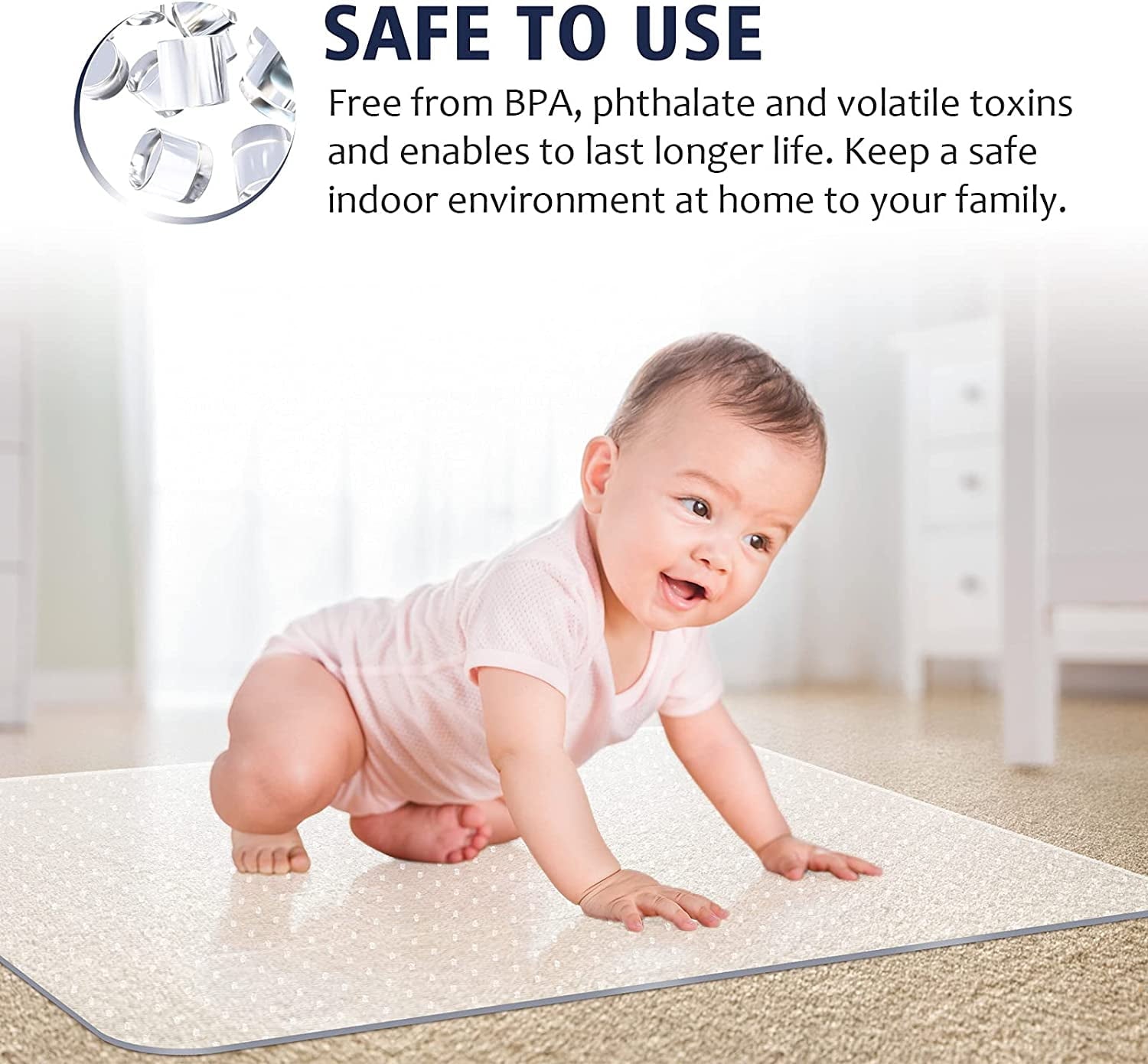 Office Chair Mat for Carpeted Floors, 48