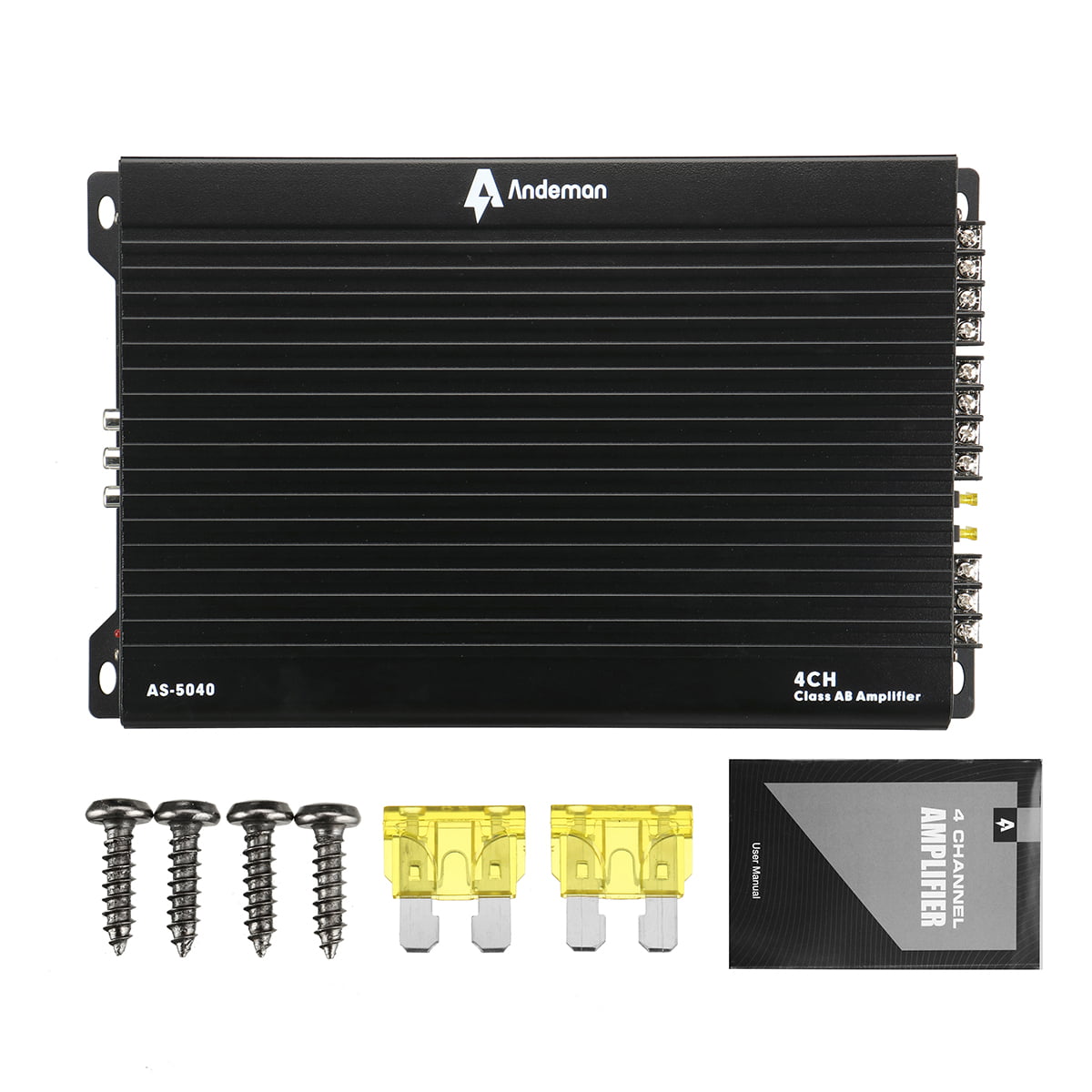 Andeman Car Amplifier Class A/B 4 Channel, Mini HIFI Digital Bluetooth Audio Power Amplifier AS-5040