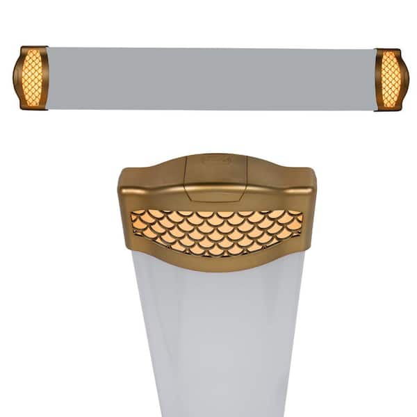 4 ft. 5250 Lumens Integrated LED Matte Gold Honeycomb End Caps Wraparound Light Adjustable CCT and Night Light (24-Pack)