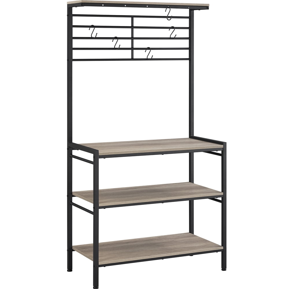 Yaheetech 4-tier Baker's Rack with High Display Shelf and 5 S-Shape hooks, Gray