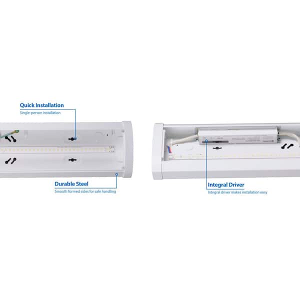 WPC 4 ft. LED Flush Mount Wraparound Light Fixture 5000K