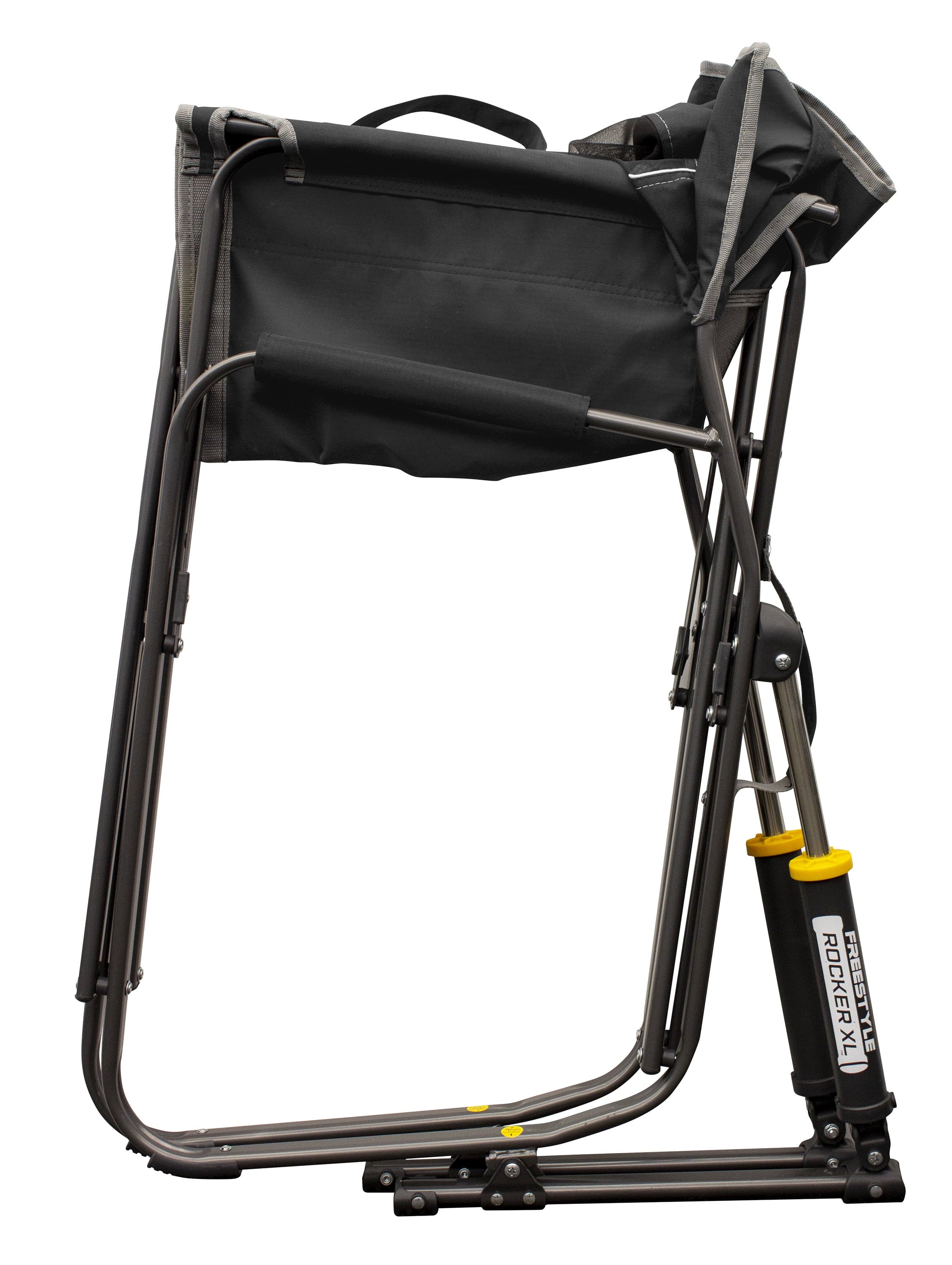 GCI Outdoor Freestyle Rocker XL Heavy Duty Portable Folding Camping Chair, Pewter Gray