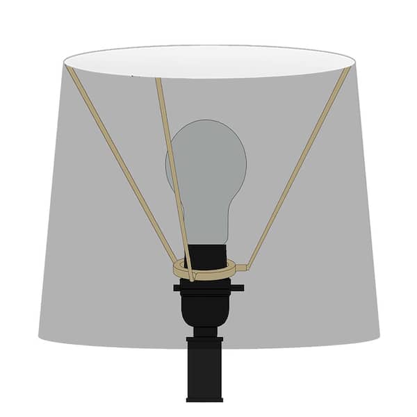 Mix and Match 14 in. Dia x 10 in. H Textured Taupe Linen Blend Drum Table Lamp Shade