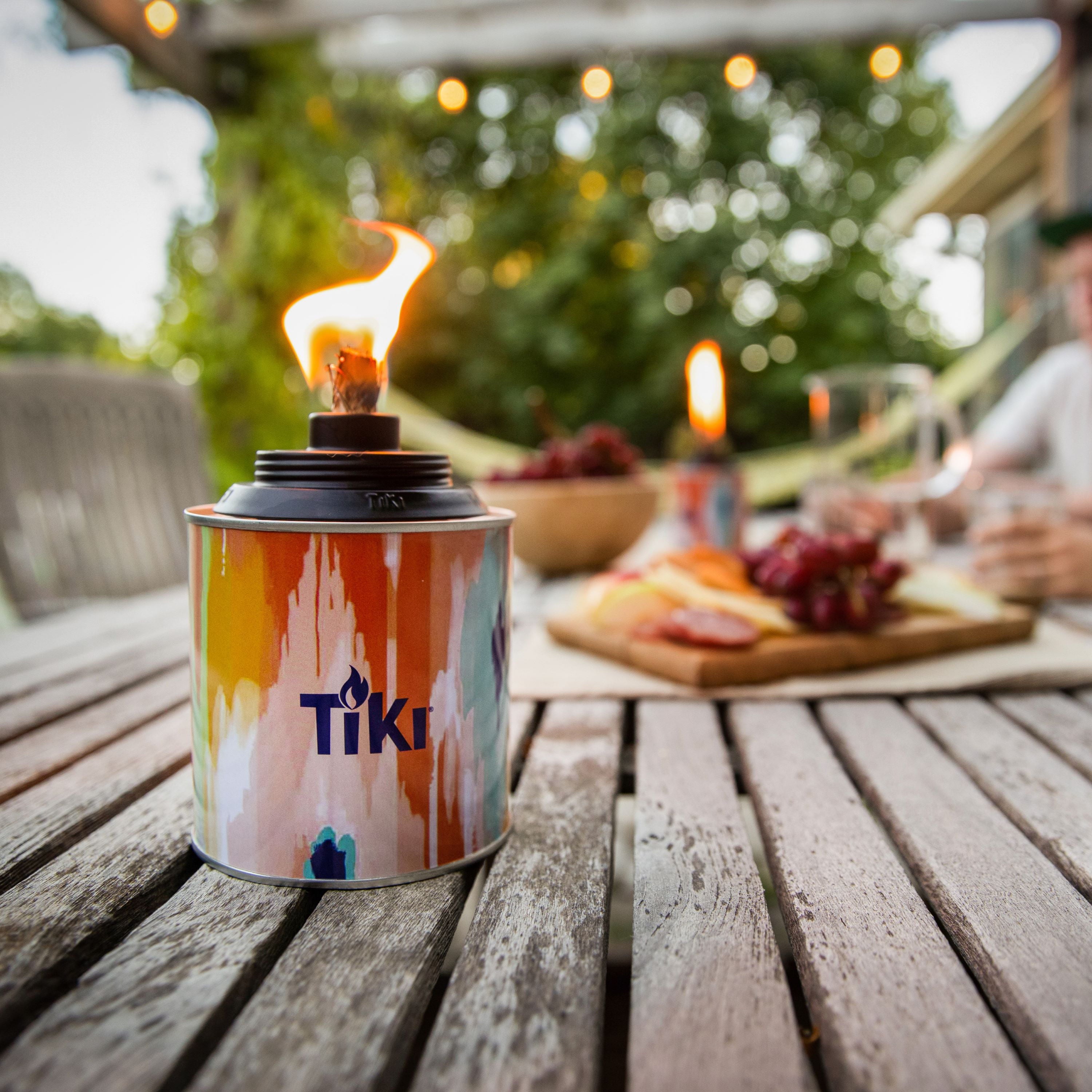 TIKI Brand 6.25-inch Deluxe Tin Tabletop Torch Multicolored