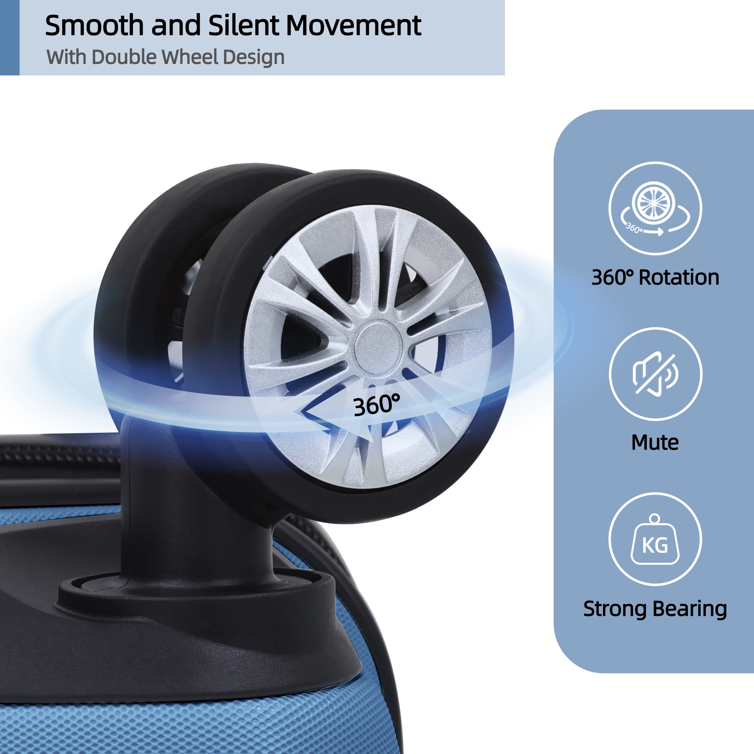 Sunbee 3 Piece Luggage Sets Hard Shell Suitcase Set with TSA Lock Durable Spinner Wheels