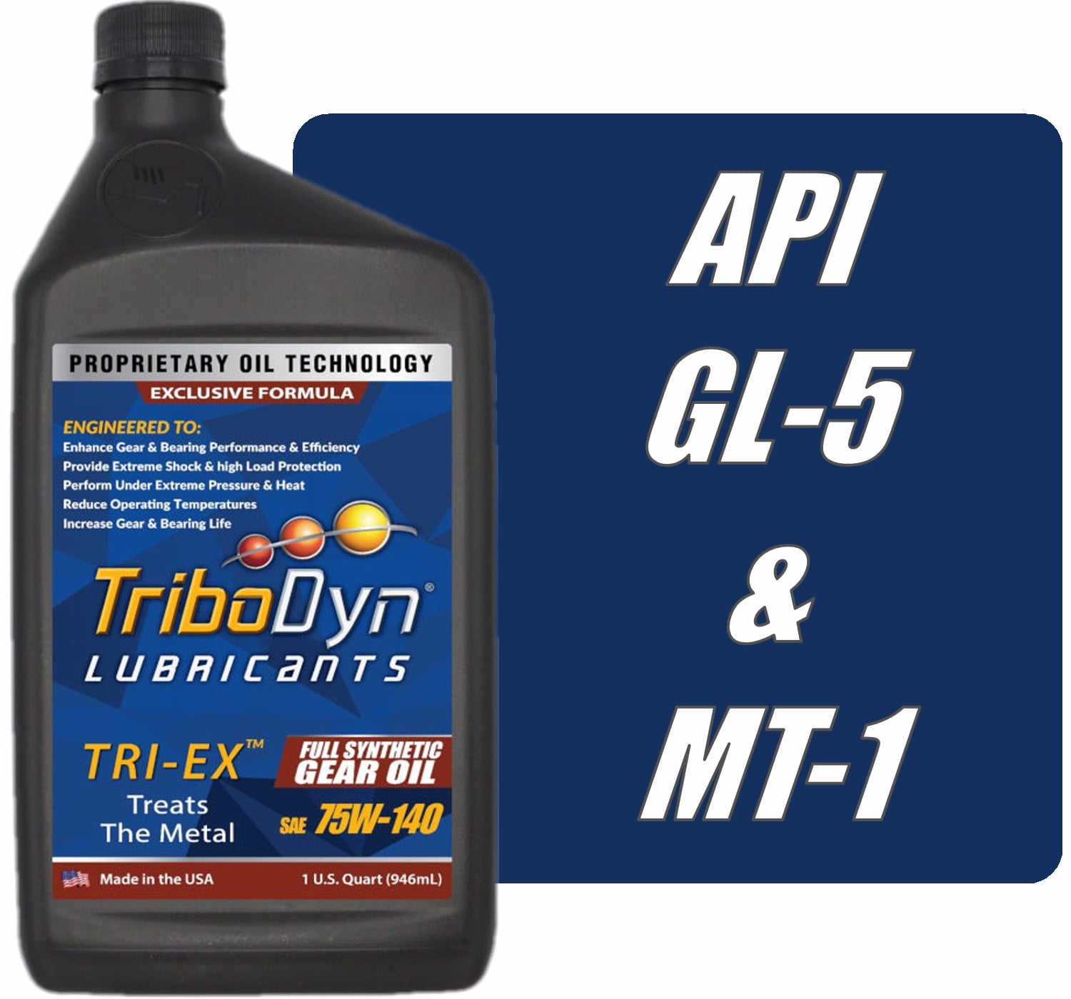 TriboDyn Tri-Ex SAE 75W140 Synthetic Gear Oil - 1 Quart Bottle