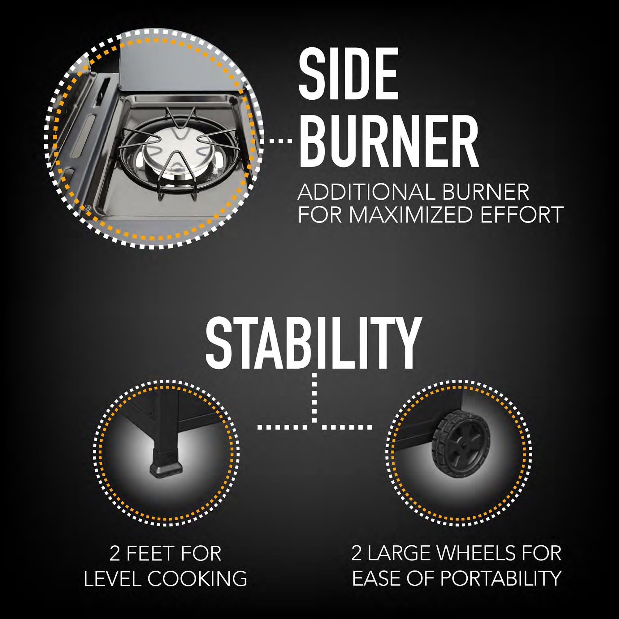 4-Burner Outdoor Propane Gas Grill with Side Burner, Open Cart, Stainless Steel