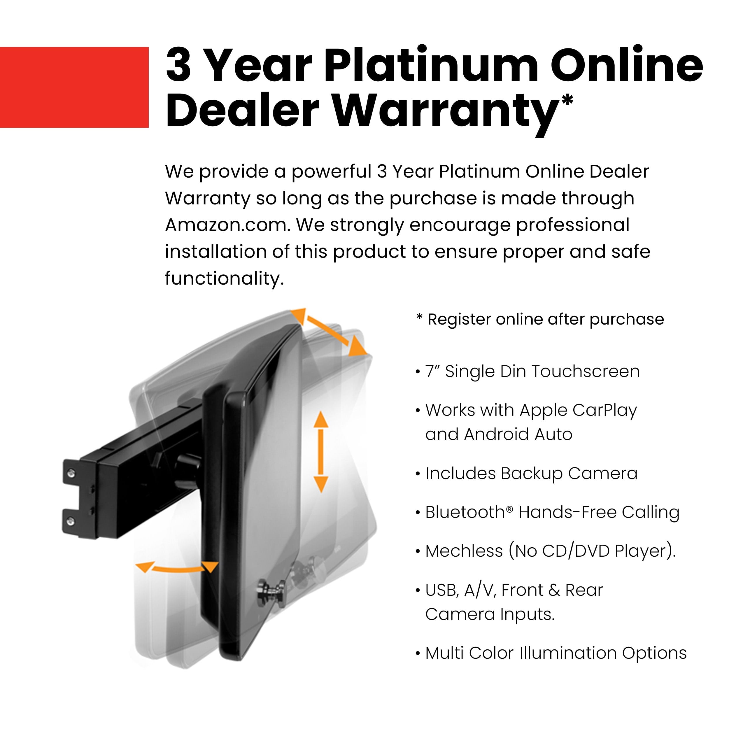 BOSS Audio Systems BVCP9700A-CFL Single Din Car Stereo System with Backup Camera