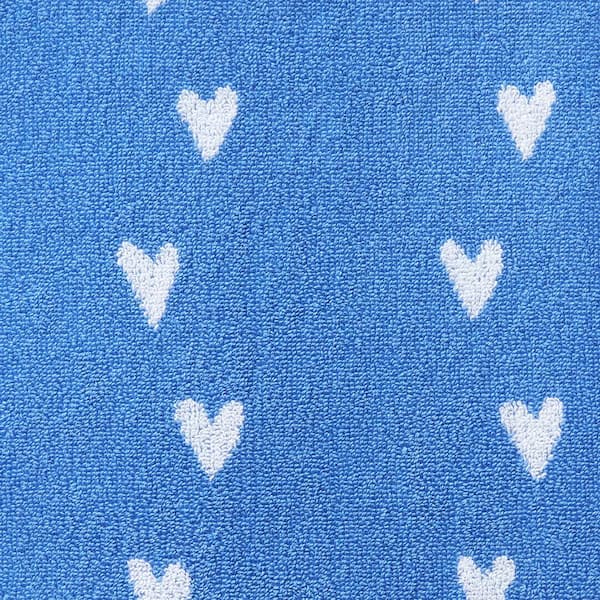 Company Kids Hearts Yarn-Dyed Blue Cotton Single Hand Towel