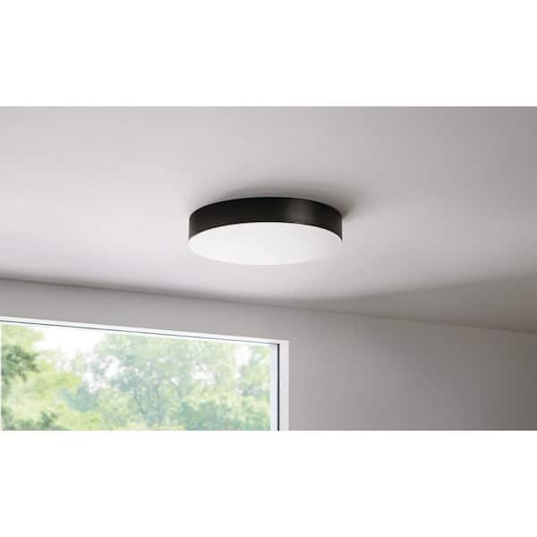 Luis 11 in. Light Matte Black Adjustable CCT Integrated LED Flush Mount