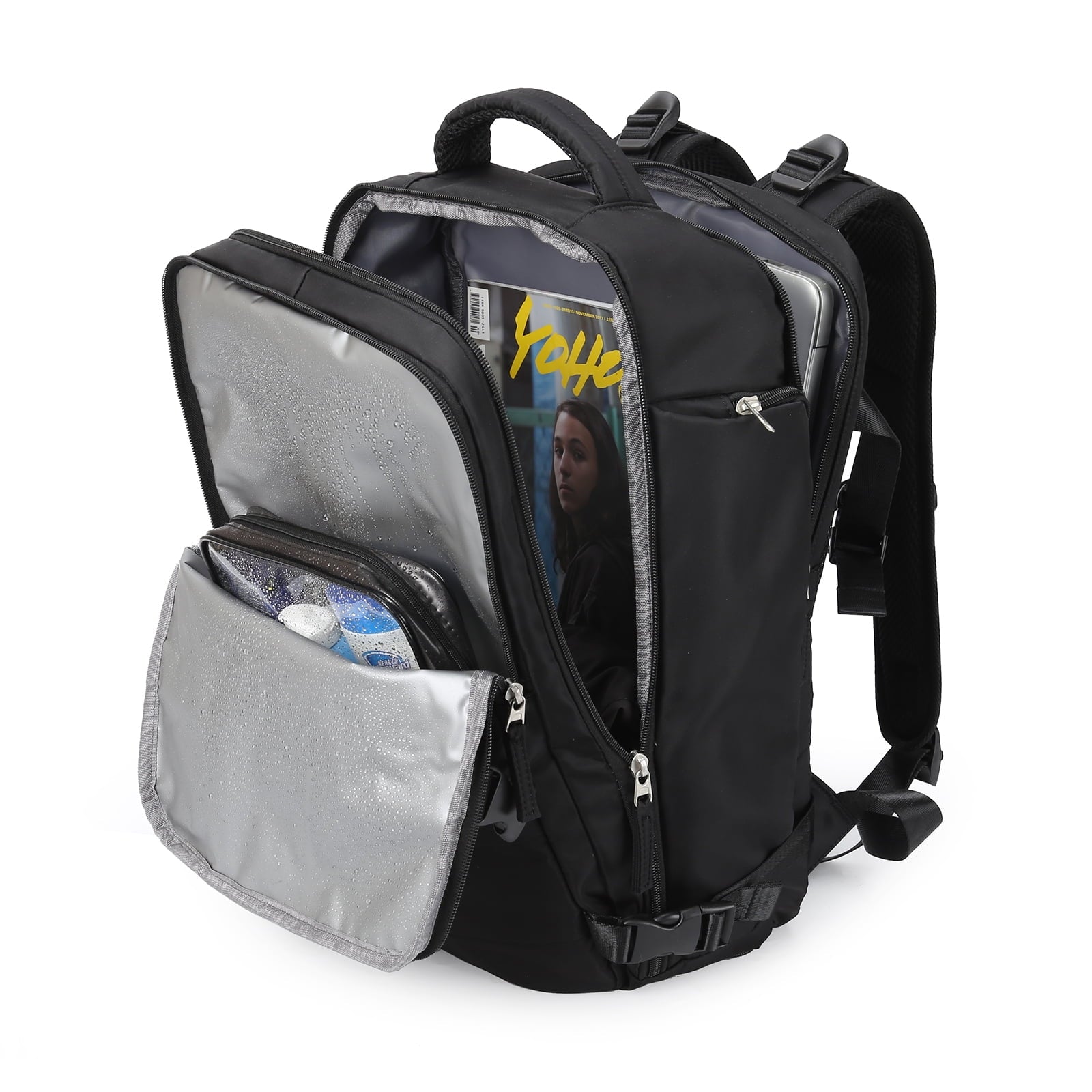 Large Travel Backpack Women, Carry On Backpack,Hiking Backpack Waterproof Outdoor Sports Rucksack Casual Daypack School Bag Black