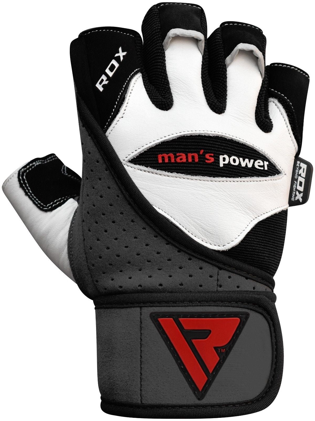 RDX Weight Lifting Gloves, White/Black, Medium