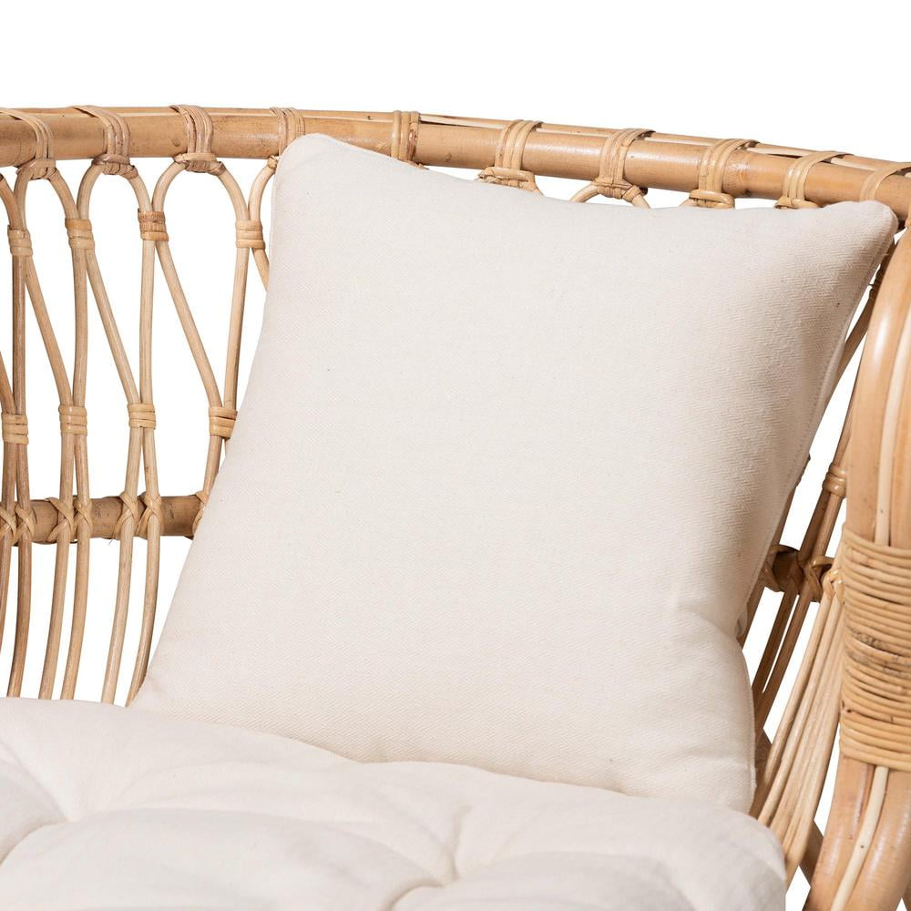 bali & pari Delara Modern Bohemian Natural Brown Rattan Chaise