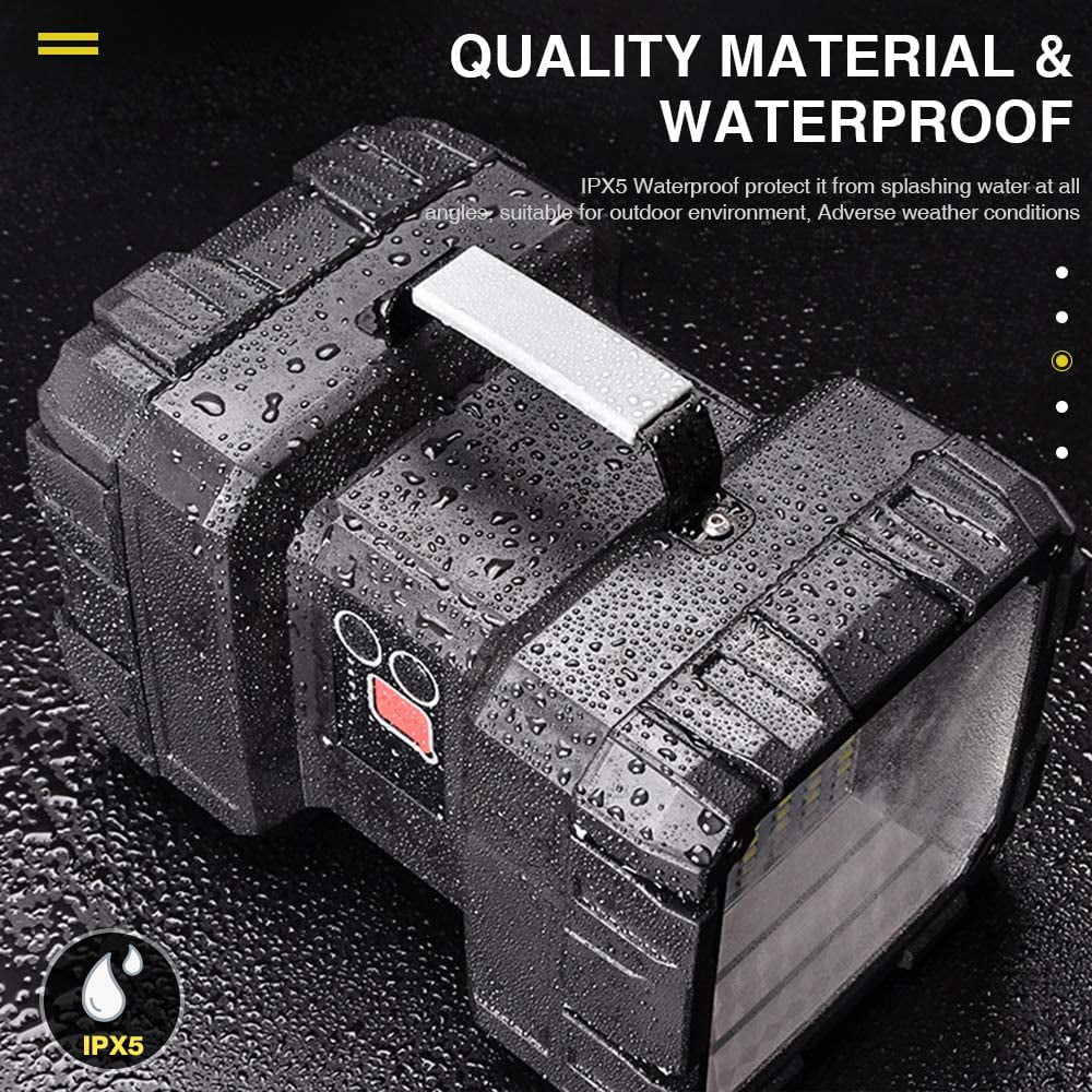 Rechargeable LED Spotlight Flashlight, Super Bright Handheld Searchlight with 5000mAh Battery, 1200 High Lumens Waterproof 7 LED Light Modes for Camping Emergency Use