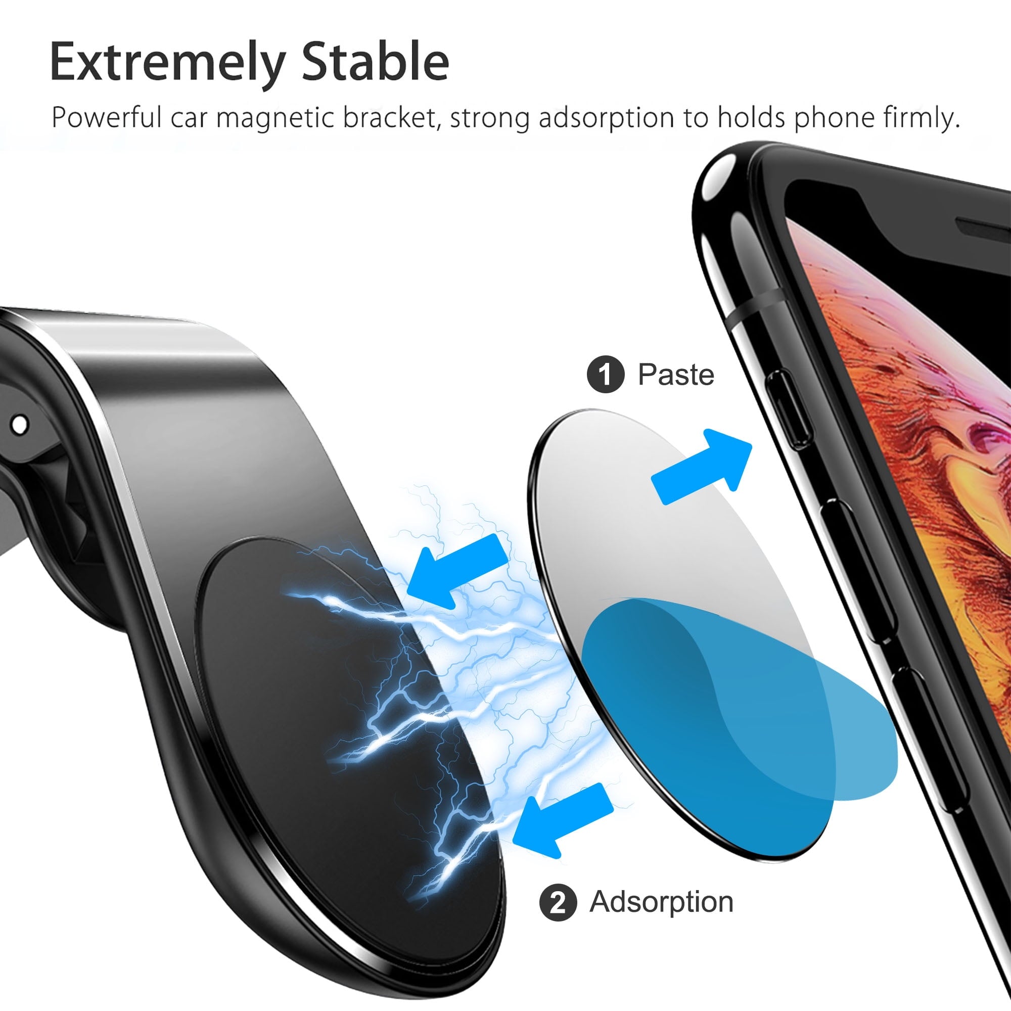 EEEkit Magnetic Car Phone Mount, Universal Air Vent Clip Phone Holder, Hands Free Car Phone Mount Fit for iPhone 14 13 12 11 Pro Xs Max XR Plus, Samsung Galaxy S20 S10+ S22, Smartphones