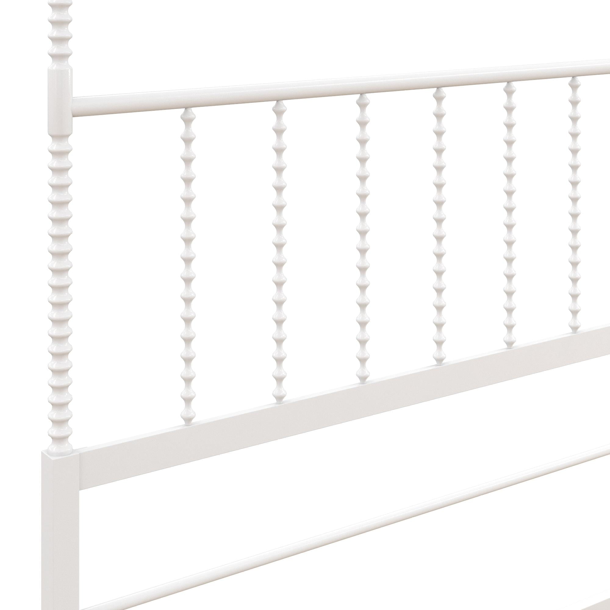 DHP Jenny Lind Queen Canopy Poster Bed Frame, White
