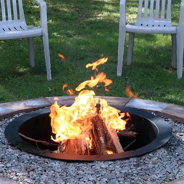 36 in. x 36 in. Round Heavy-Duty Steel Wood Burning Fire Pit Rim Liner