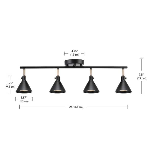 Tristan 2.17 ft. 4-Light Matte Black Linear Track Lighting Kit