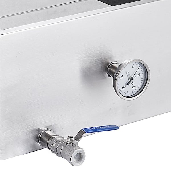 Maple Syrup Evaporator Pan 30 in. x 16 in. x 19 in. Stainless Steel Maple Syrup Boiling Pan with Valve and Thermometer